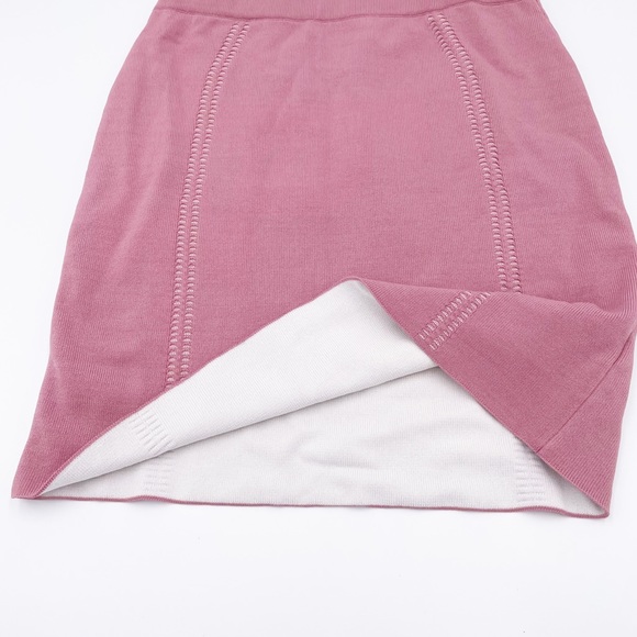 NBD x The Naven Twins Diamond Skirt Mauve Pink Knit Stretch Mini Size Small - Picture 6 of 14